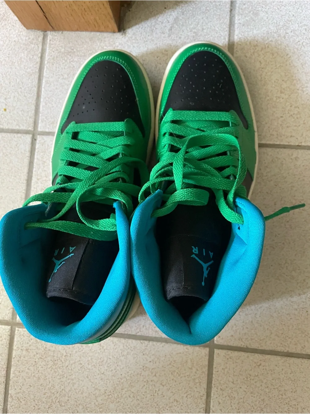 Nike Air Jordan High-Top Sneakers in Blue/Green/Black